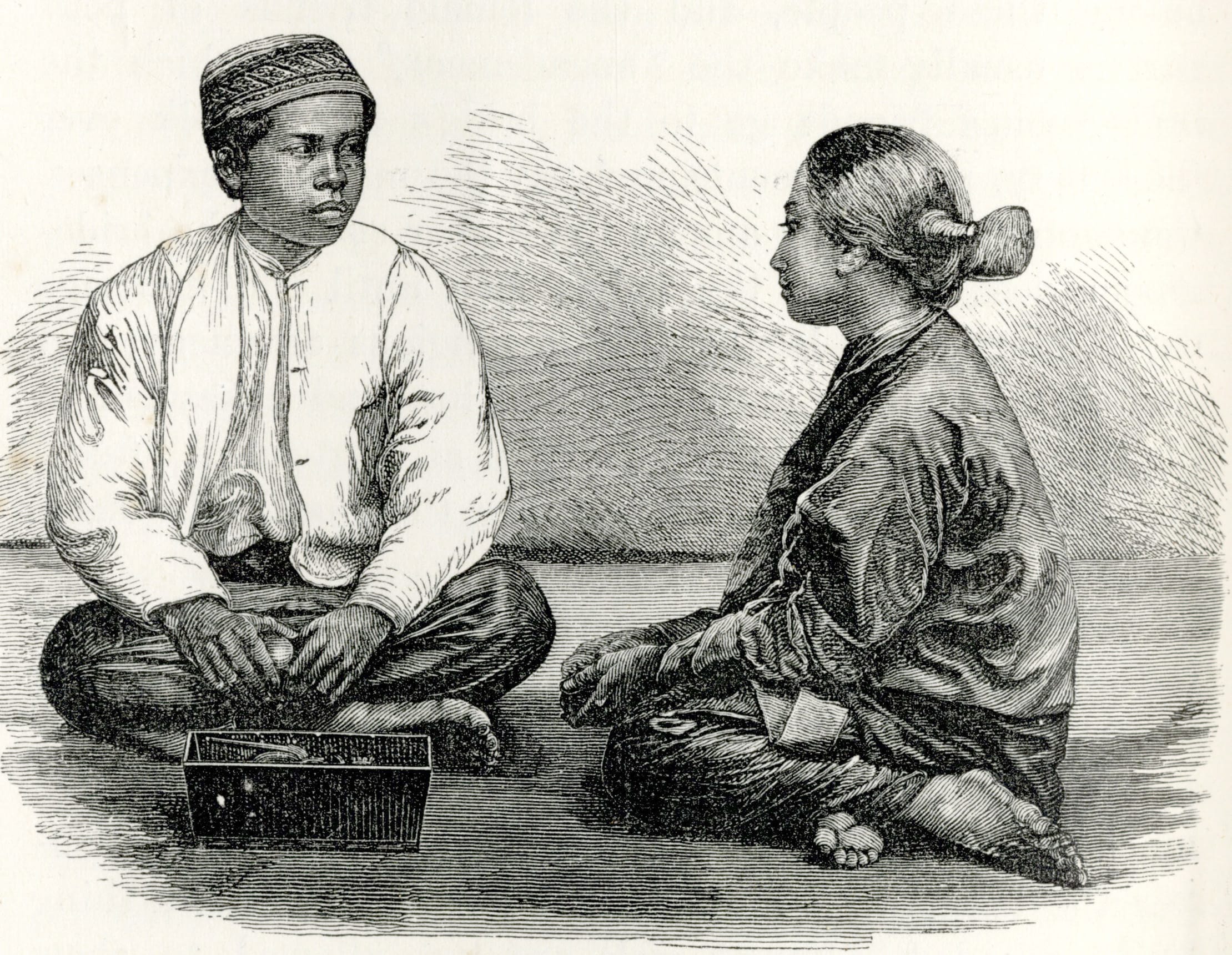 Malay youth and maiden (Bird, 1883, p. 328).